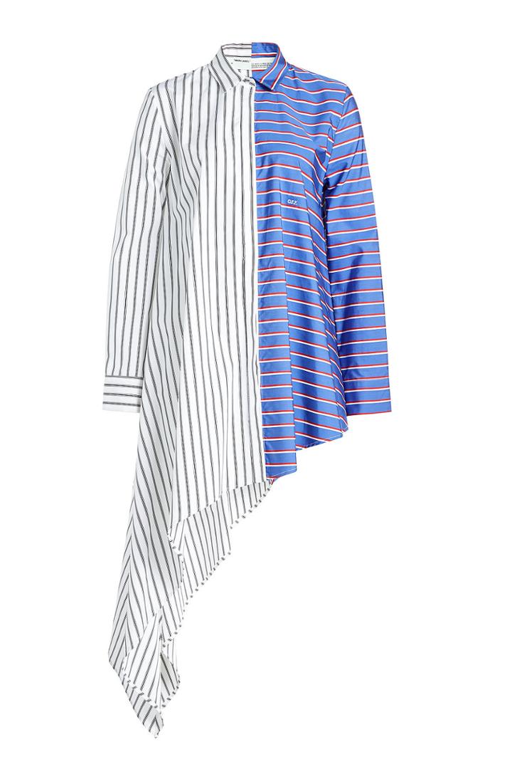 Off-white Off-white Asymmetric Striped Cotton Blouse
