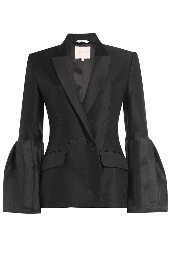 Roksanda Silk-wool Jacket With Bell Sleeves