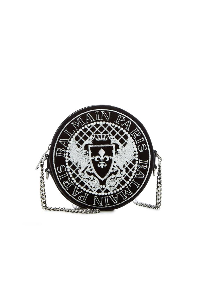 Balmain Balmain Logo Crossbody Bag With Leather