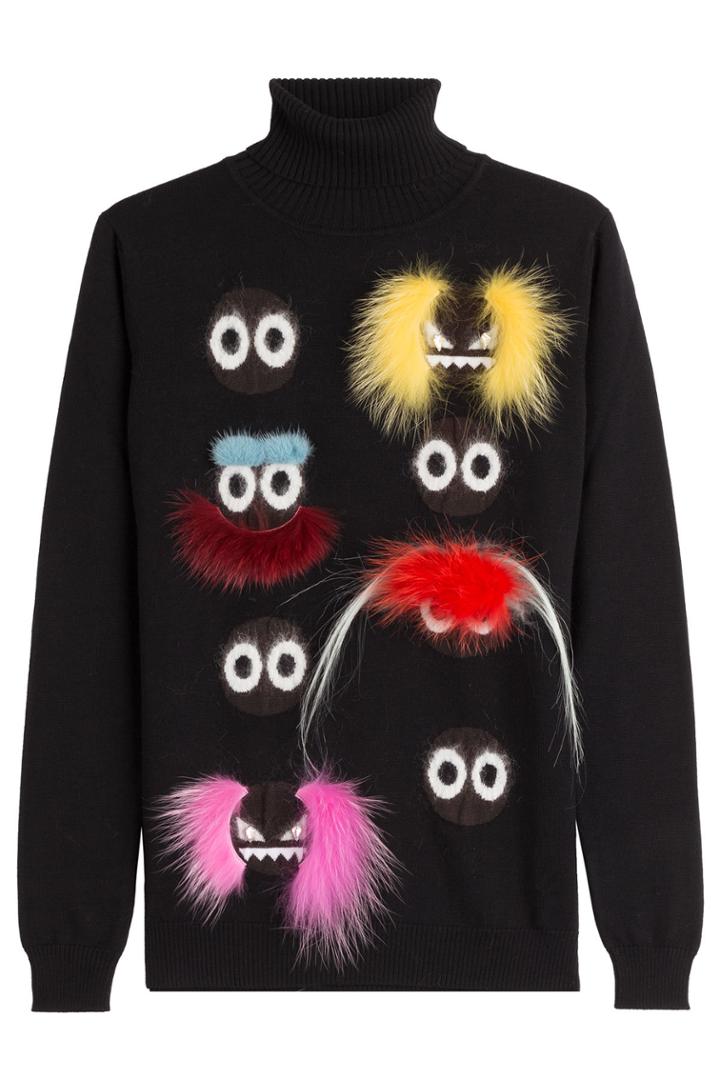 Fendi Fendi Embellished Wool Turtleneck