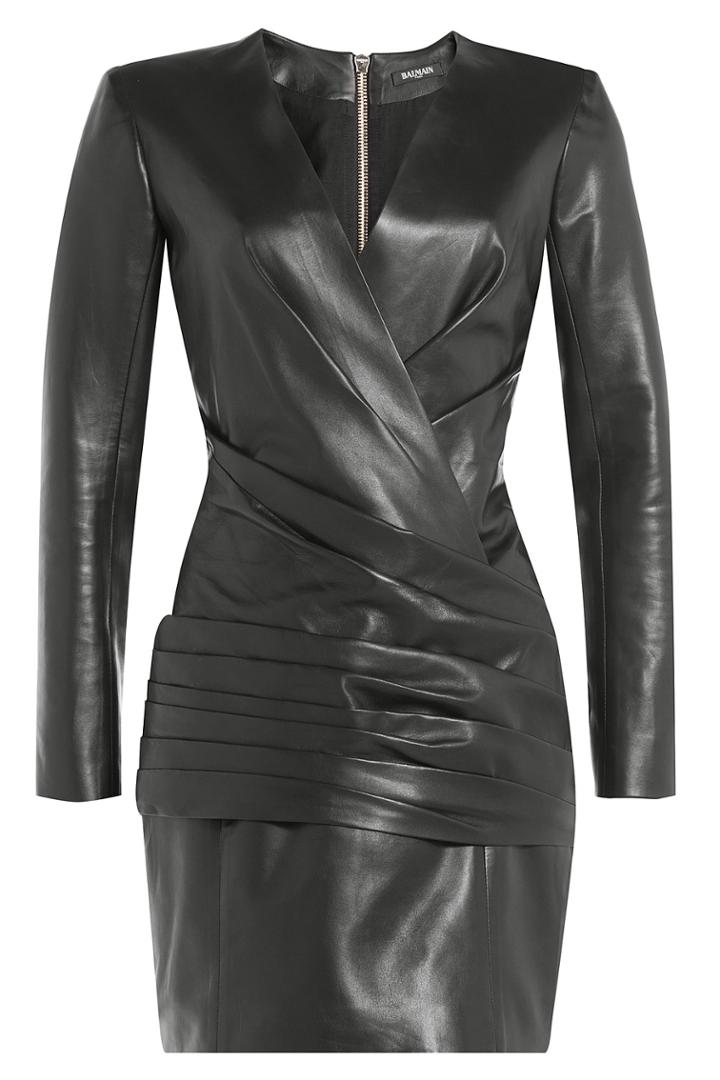 Balmain Balmain Leather Mini Dress - Black