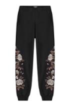 Alexander Mcqueen Alexander Mcqueen Embroidered Cotton Sweatpants - Black