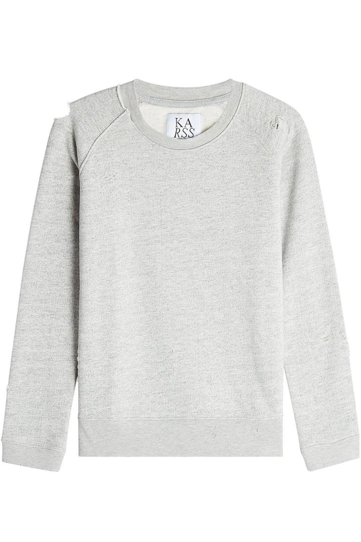 Zoe Karssen Zoe Karssen Distressed Cotton Sweatshirt