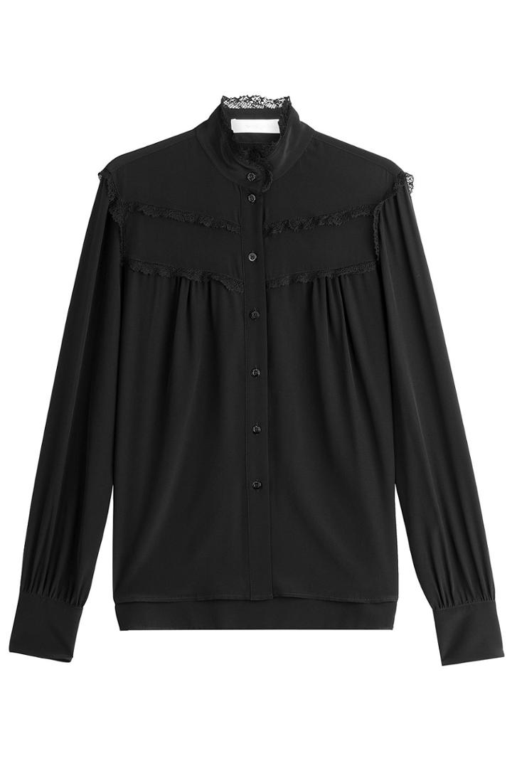 See By Chloé See By Chloé Seidenbluse Mit Spitze - Black