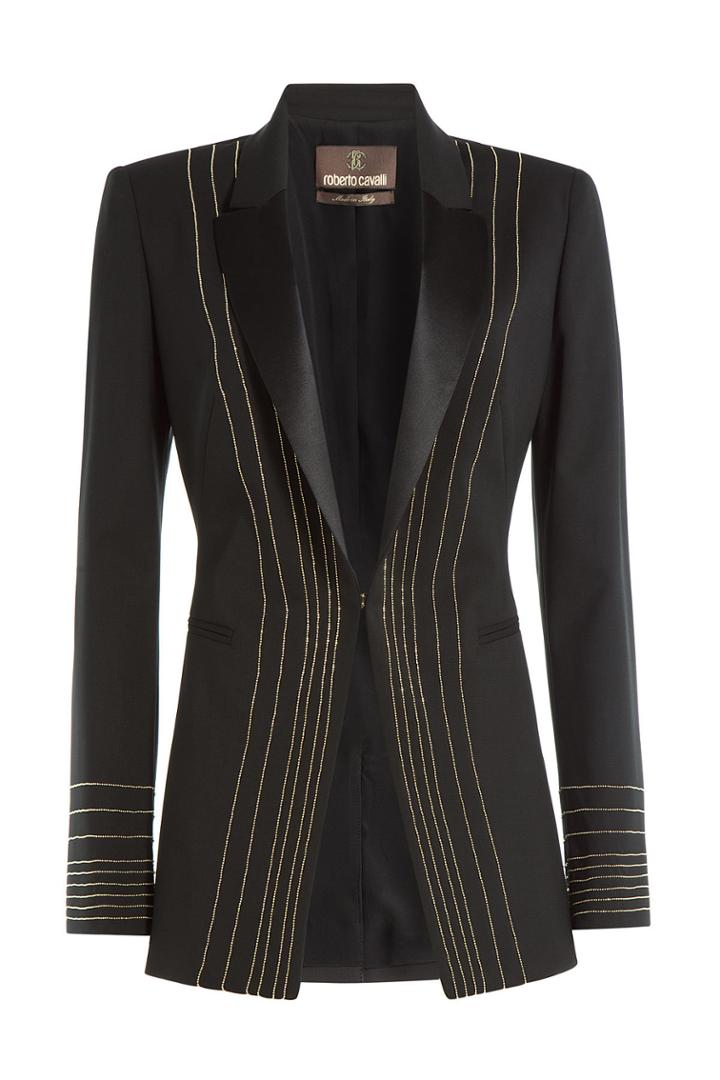 Roberto Cavalli Roberto Cavalli Wool Blazer With Embellishments - None