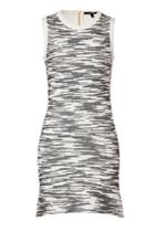 Derek Lam Derek Lam Cotton Blend Flared Dress In Black/white - Grey