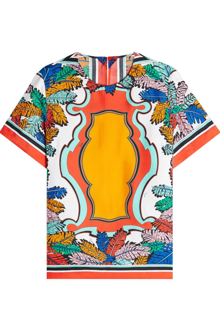 Emilio Pucci Emilio Pucci Printed Silk Top - Orange