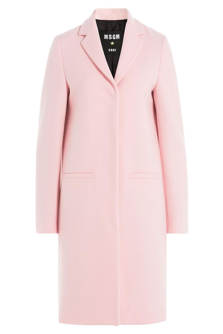 Msgm Msgm Wool Coat With Cat Appliqué - Pink
