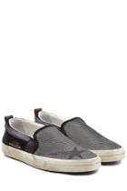 Golden Goose Golden Goose Slip-on Sneakers With Leather - Silver