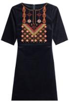 M I H M I H Embroidered Cotton Dress - Blue