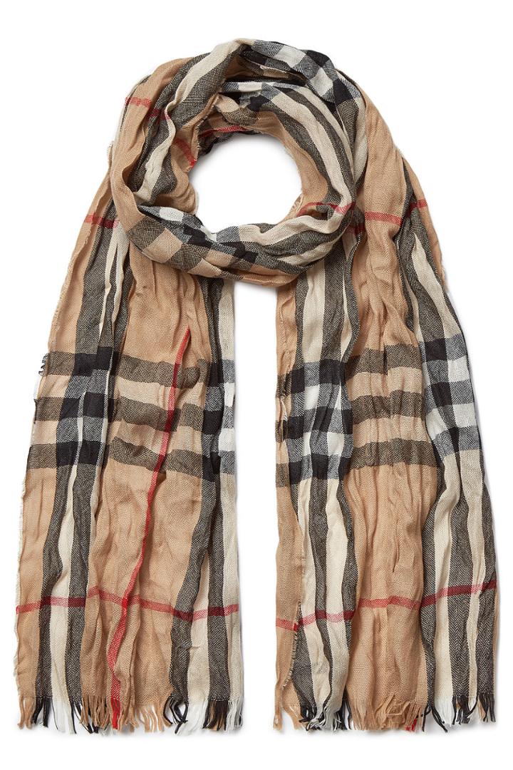 Burberry Shoes & Accessories Burberry Shoes & Accessories Wool-cashmere Giant Check Crinkle Scarf - None