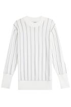 Dkny Dkny Striped Merino Wool Pullover - White
