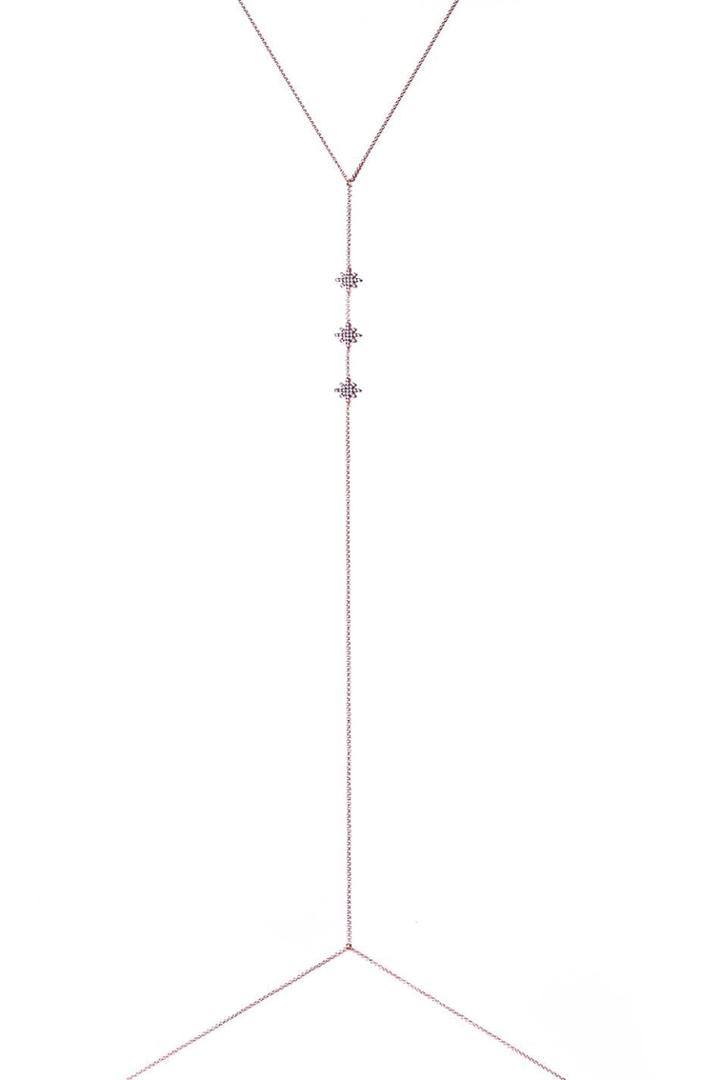 Diane Kordas Diane Kordas Starburst 18kt Rose Gold Body Chain With White Diamonds