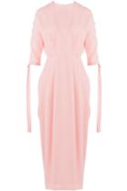 Emilia Wickstead Emilia Wickstead Silk Midi Dress With Cut-out Sleeves - Pink
