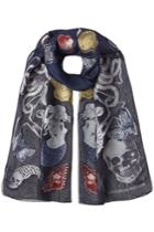 Alexander Mcqueen Alexander Mcqueen Printed Scarf With Metallic Thread