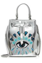 Kenzo Kenzo Embroidered Metallic Leather Shoulder Bag