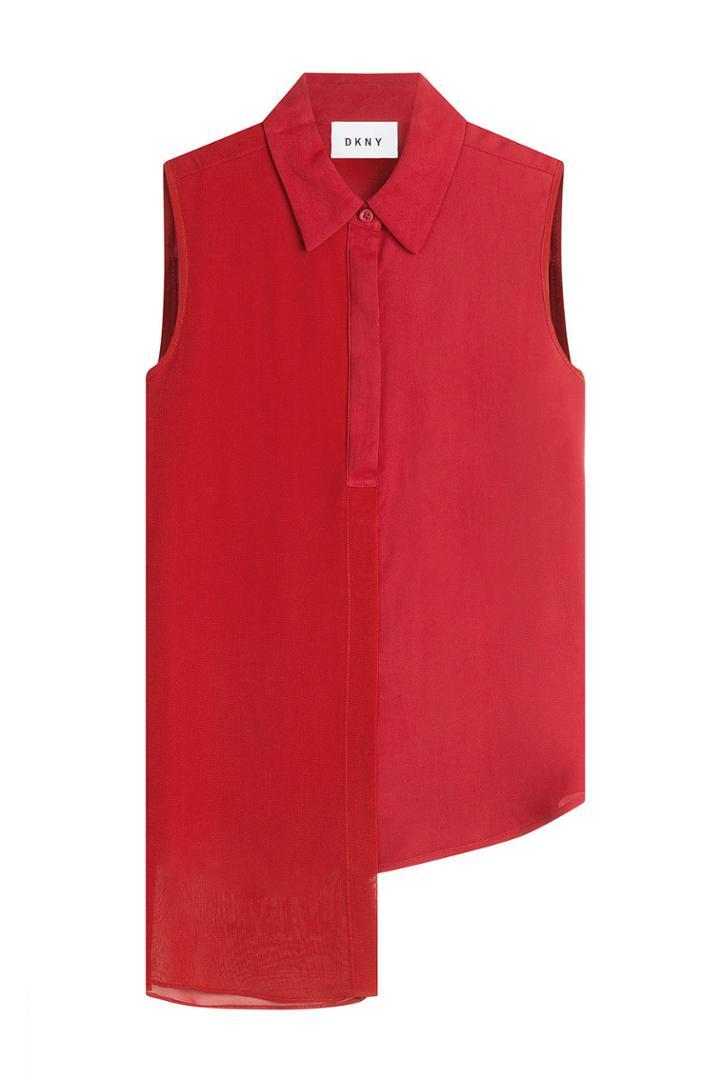 Dkny Dkny Asymmetric Sleeveless Shirt - Red