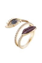 Delfina Delettrez Delfina Delettrez 18kt White Gold Ring With Diamonds, Rubies And Sapphires - Multicolor