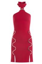 David Koma David Koma Wool Dress With Cut-out Detail - Red