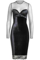 Faith Connexion Faith Connexion Velvet Dress With Lace
