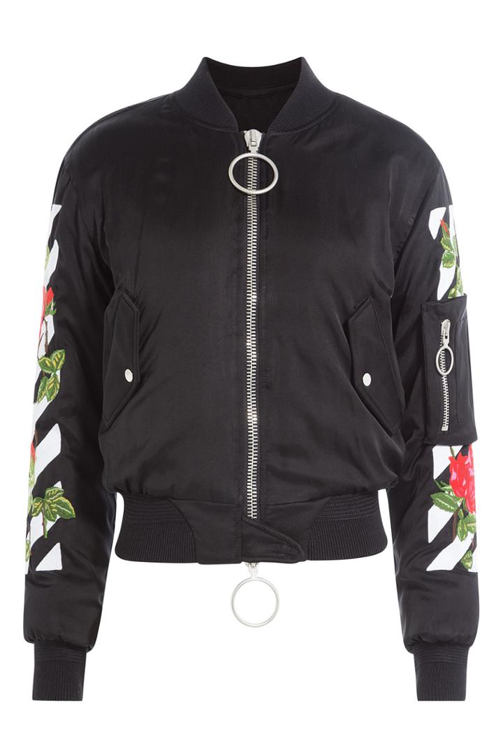 Off-white Off-white Embroidered Bomber Jacket - Black