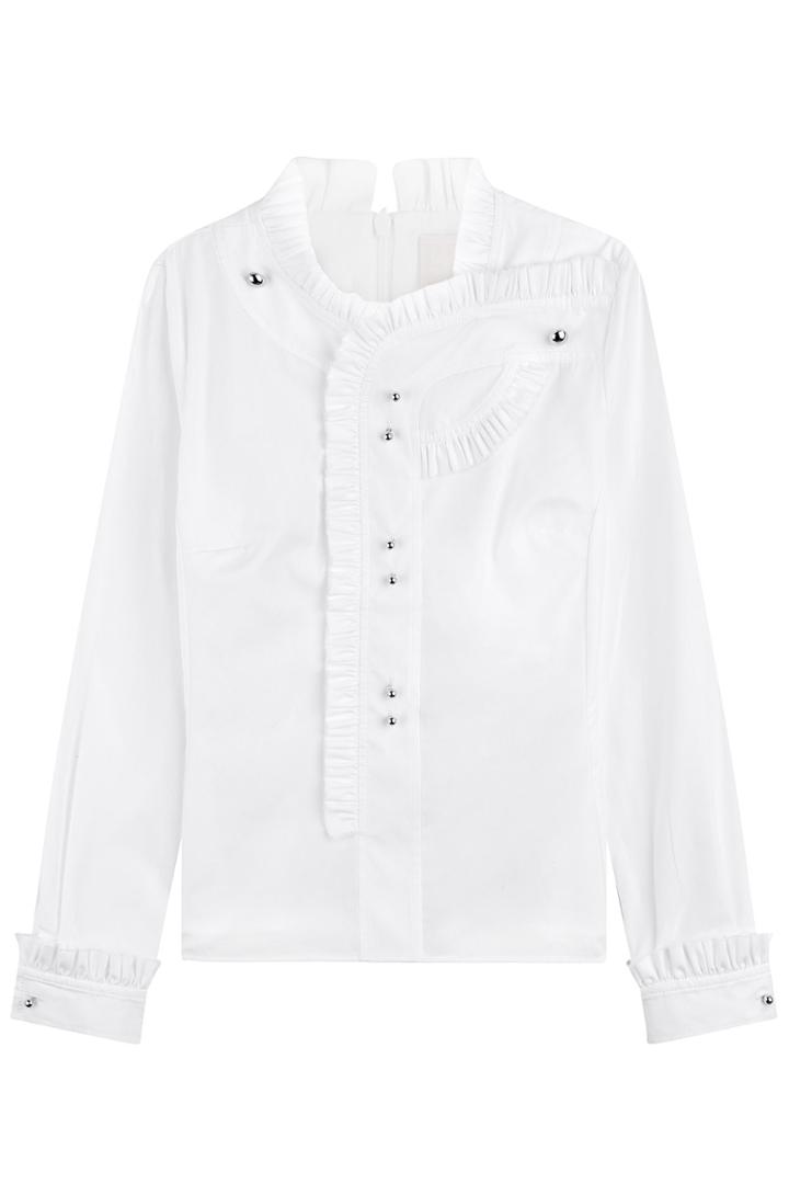 Peter Pilotto Peter Pilotto Embellished Cotton Blouse With Pleats - White