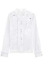 Peter Pilotto Peter Pilotto Embellished Cotton Blouse With Pleats - White