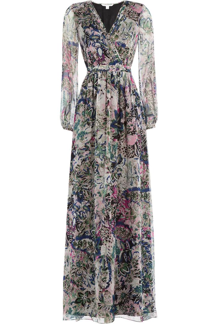 Diane Von Furstenberg Diane Von Furstenberg Printed Silk Chiffon Maxi Dress - None