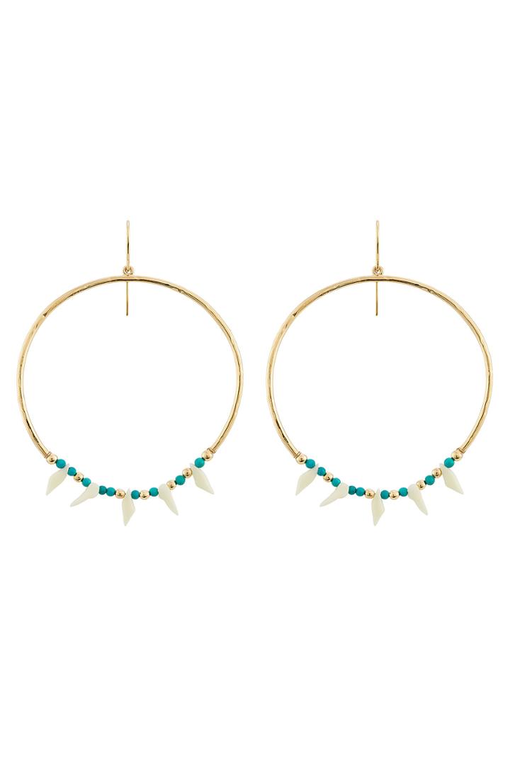 Aurélie Bidermann Aurélie Bidermann Kreolen Squaw Turquoise-pearl Earrings - Gold