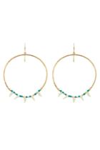 Aurélie Bidermann Aurélie Bidermann Kreolen Squaw Turquoise-pearl Earrings - Gold