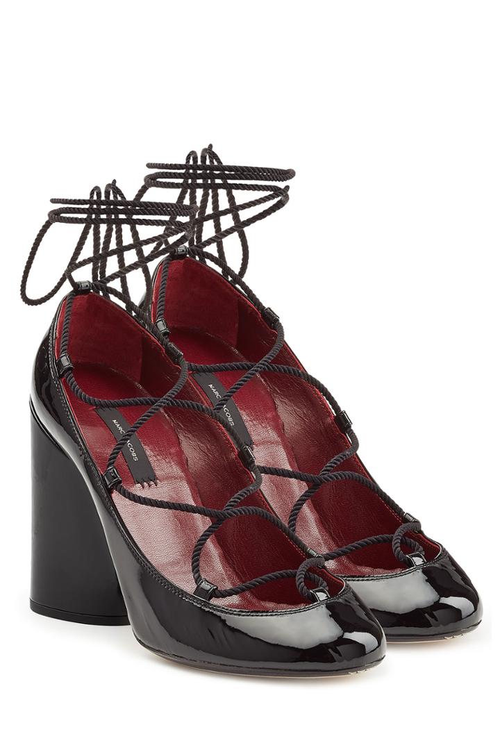 Marc Jacobs Marc Jacobs Patent Leather Lace-up Pumps - Black