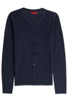 Hugo Hugo Silk Cardigan With Cotton And Cashmere - Blue