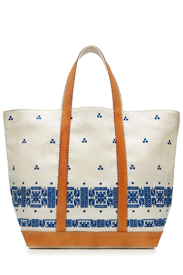 Vanessa Bruno Vanessa Bruno Embroidered Linen Tote - None