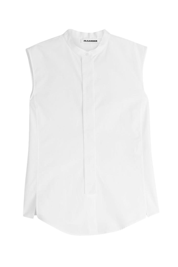 Jil Sander Jil Sander Alina Sleeveless Cotton Shirt - White