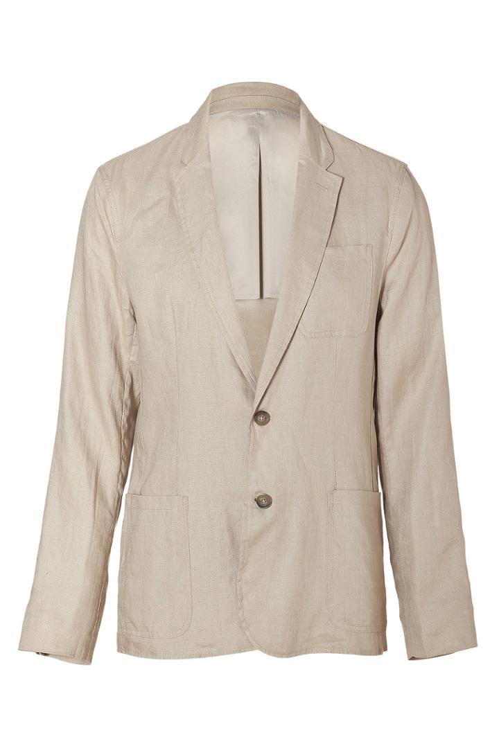 Michael Kors Michael Kors Khaki Two Button Linen Blazer
