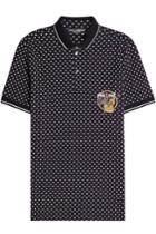 Dolce & Gabbana Dolce & Gabbana Printed Cotton Polo Shirt With Embellished Patch