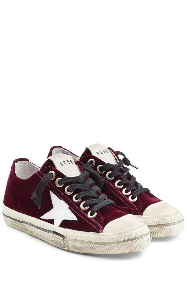Golden Goose Golden Goose V-star 2 Velvet Sneakers - Red
