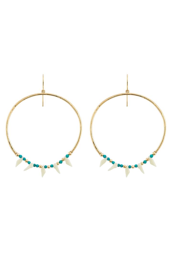 Aurélie Bidermann Aurélie Bidermann Kreolen Squaw Turquoise-pearl Earrings - Multicolored