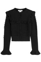 Philosophy Di Lorenzo Serafini Philosophy Di Lorenzo Serafini Wool Textured Knit Pullover With Sheer Front - Black