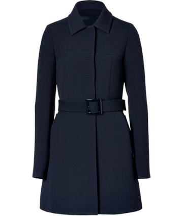Jil Sander Navy Navy Belted Wool-silk Coat