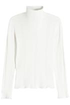 A.p.c. A.p.c. Ribbed Cotton, Silk And Cashmere Turtleneck Top