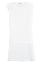 Each Other Each Other Cotton Blend Dress With Pleated Skirt - White