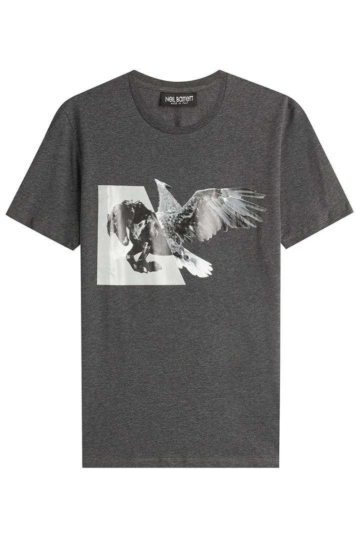 Neil Barrett Neil Barrett Printed Cotton T-shirt - Grey