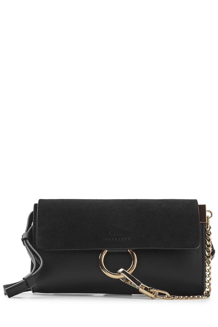Chloé Chloé Faye Leather And Suede Wallet