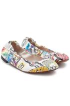 Vetements Vetements Sticker Print Leather Flats