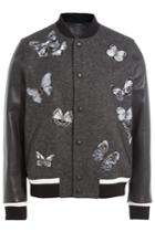 Valentino Valentino Wool Bomber Jacket With Leather Sleeves - Multicolored