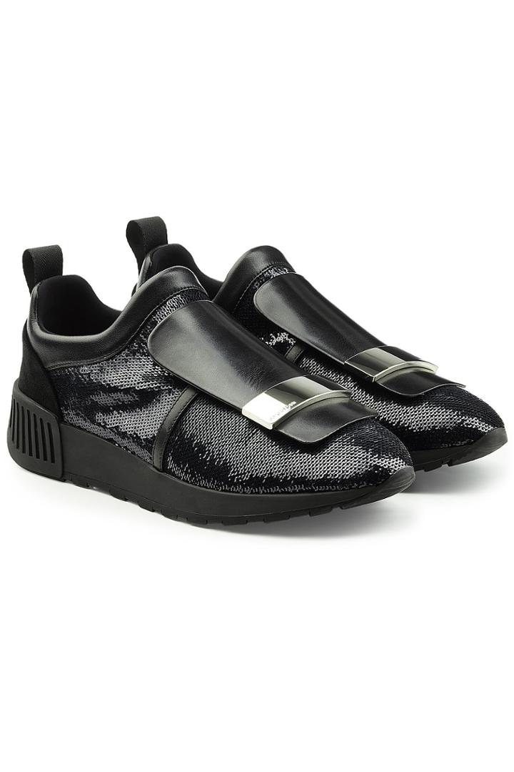 Sergio Rossi Sergio Rossi Slip-on Sneakers With Leather And Sequins