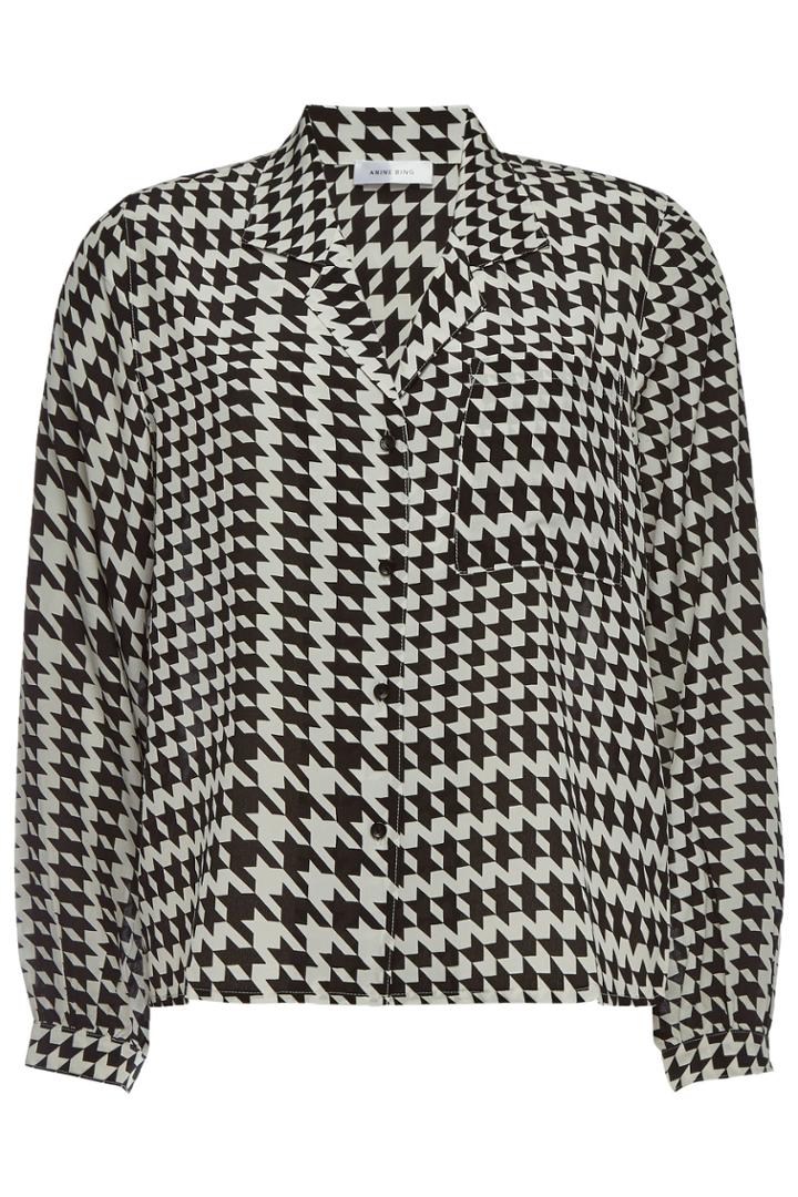 Anine Bing Anine Bing Lilah Houndstooth Silk Shirt