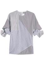 Victoria, Victoria Beckham Victoria, Victoria Beckham Striped Cotton Top With Bow Sleeves