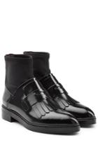 Steffen Schraut Steffen Schraut Patent Leather Fringed Loafer-ankle Boots - Black
